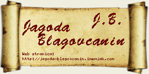 Jagoda Blagovčanin vizit kartica